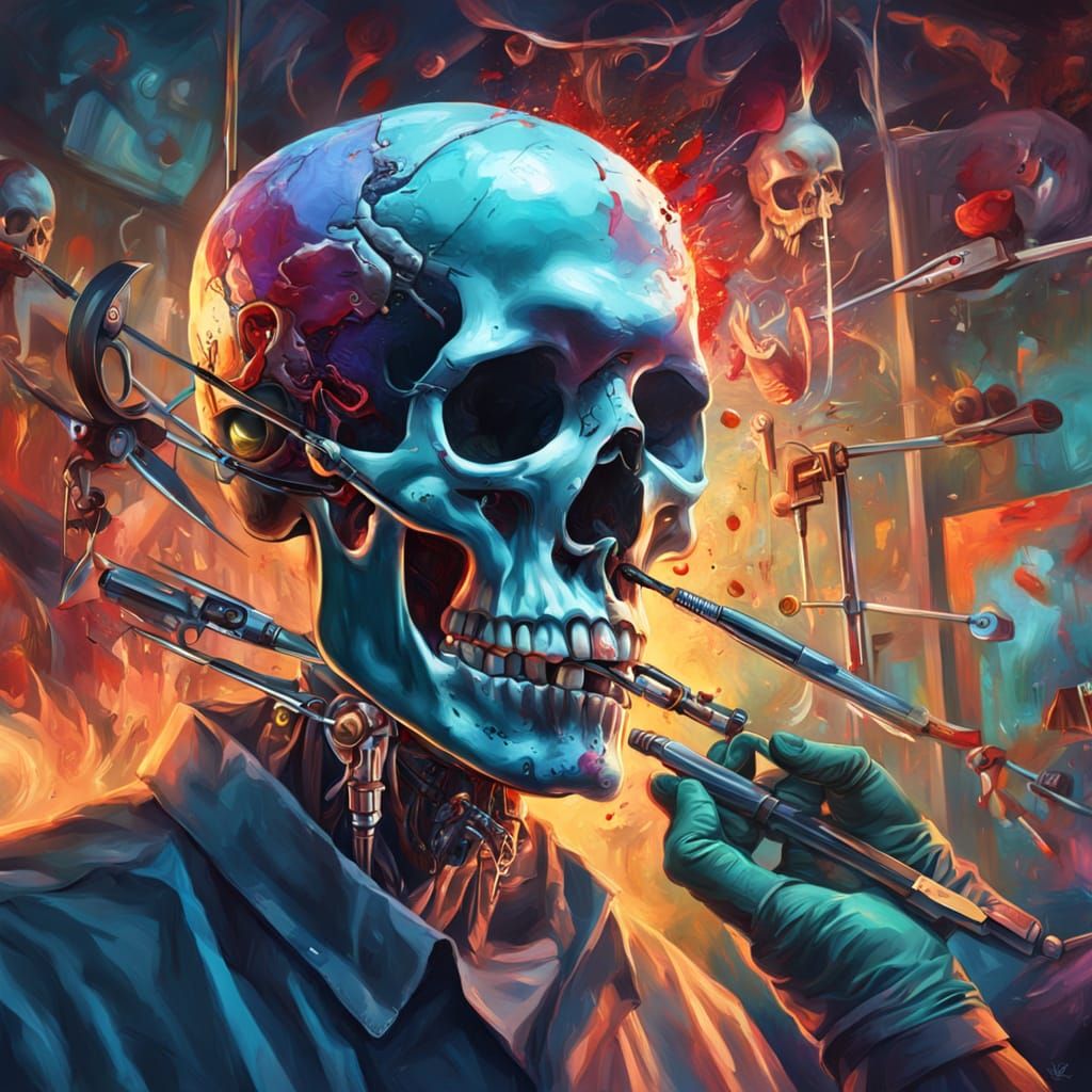 Intricate Concept Art of a Medical Procedure