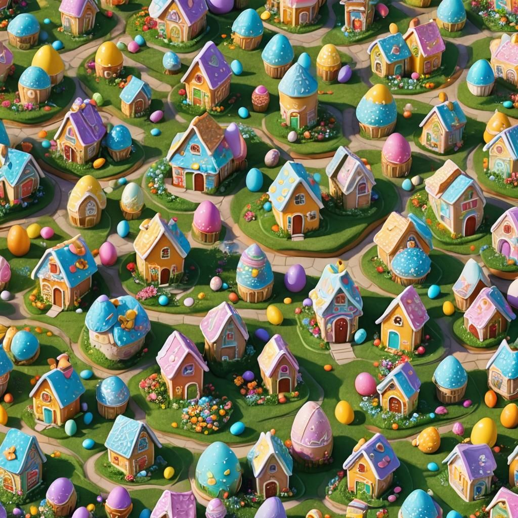 Candy Easter Village: A Digital Art Masterpiece