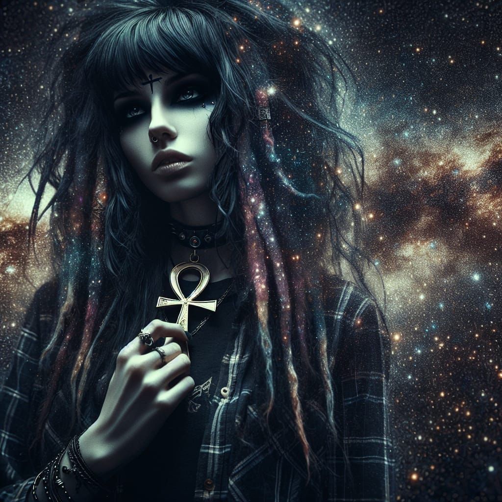 Sandman's Death: Young Goth Woman in Dark Universe
