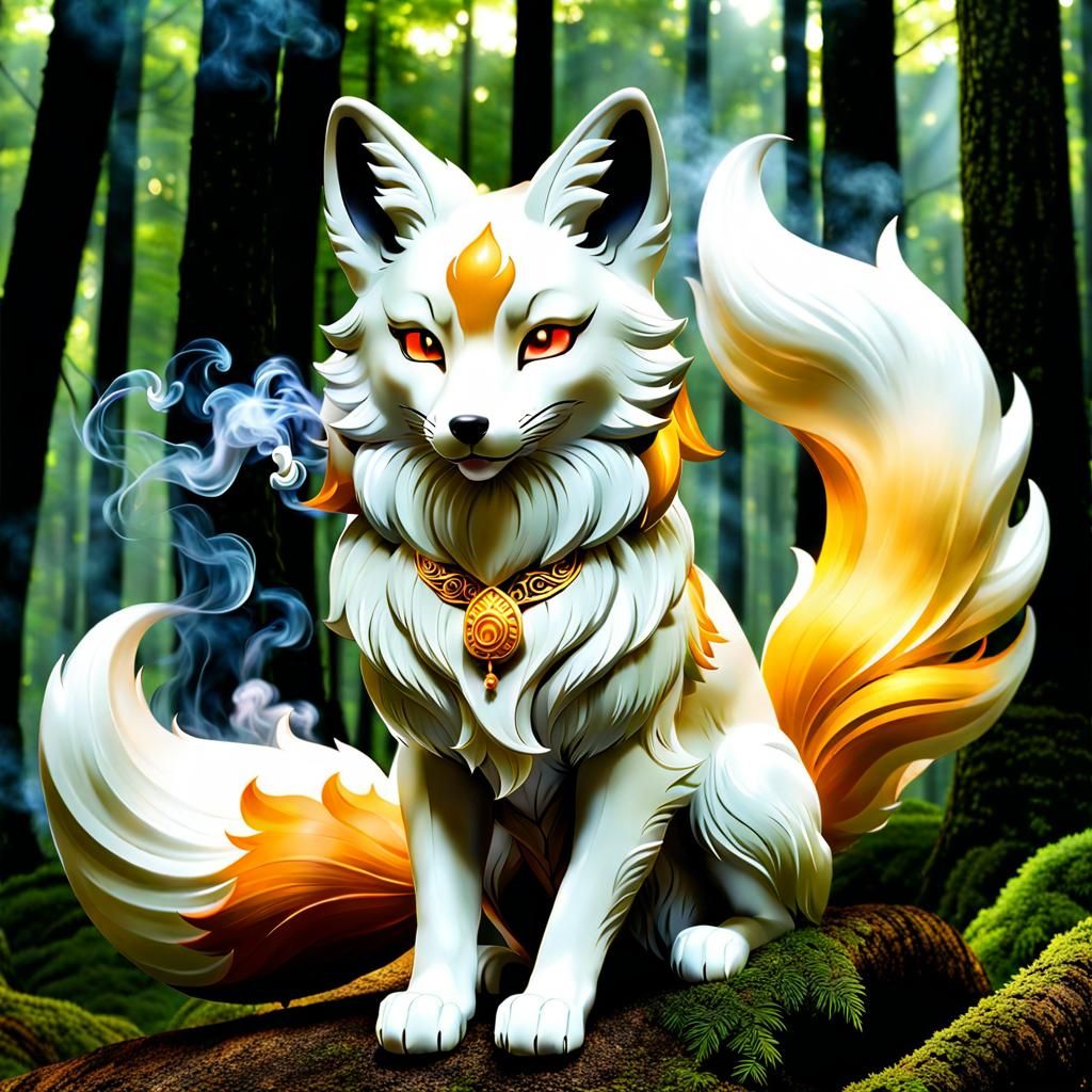 Smoke Kitsune Blessing Spirit Forest