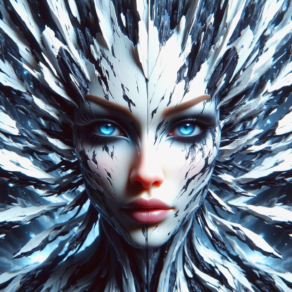 Avant-Garde Abstract Optical Illusion in Black and White