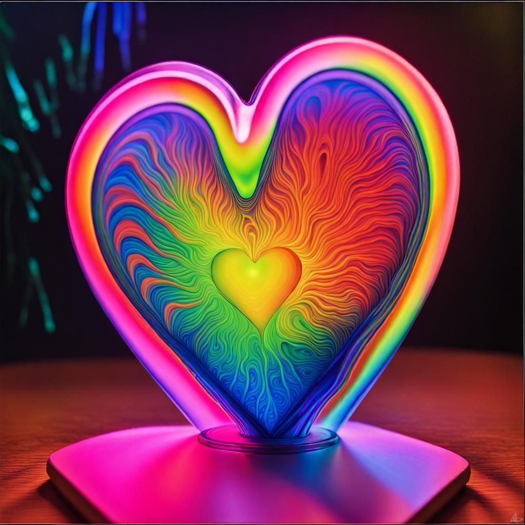 Rainbow Lava Lamp Portrait in Neon Style