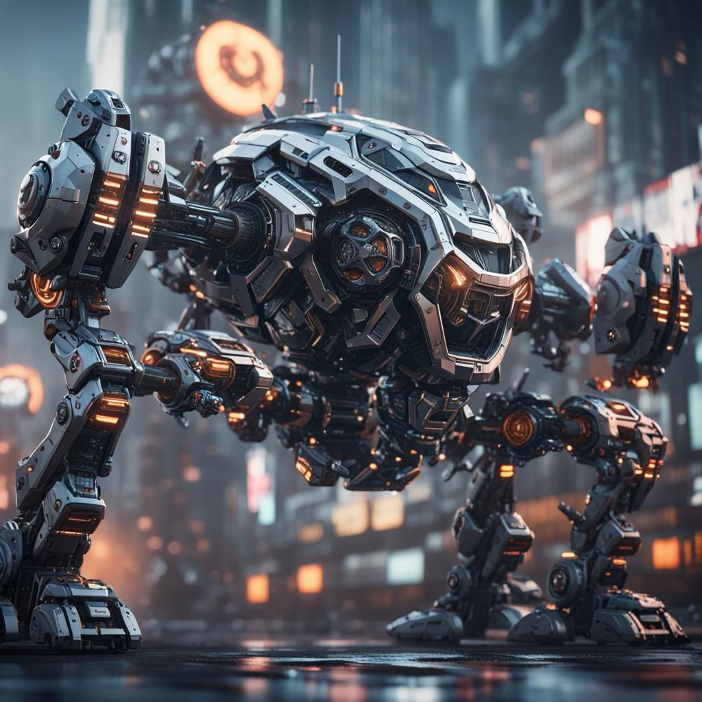 Futuristic Sci-Fi Mech Details in 8K Resolution