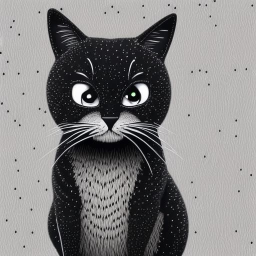 Jiji the Knit Cat Delivers Cake in Ghibli Style