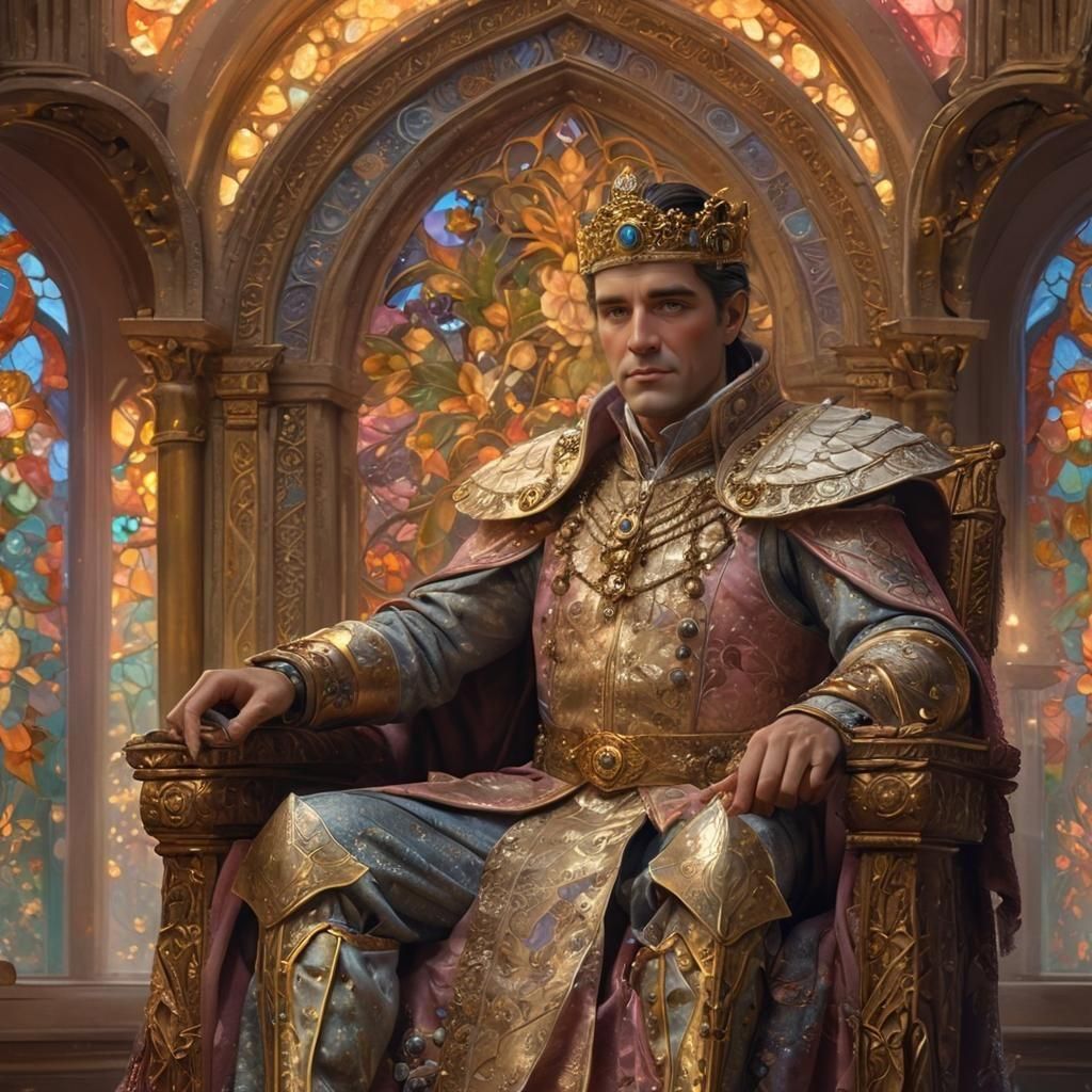 Ethereal Fantasy Portrait of a Caucasian Emperor