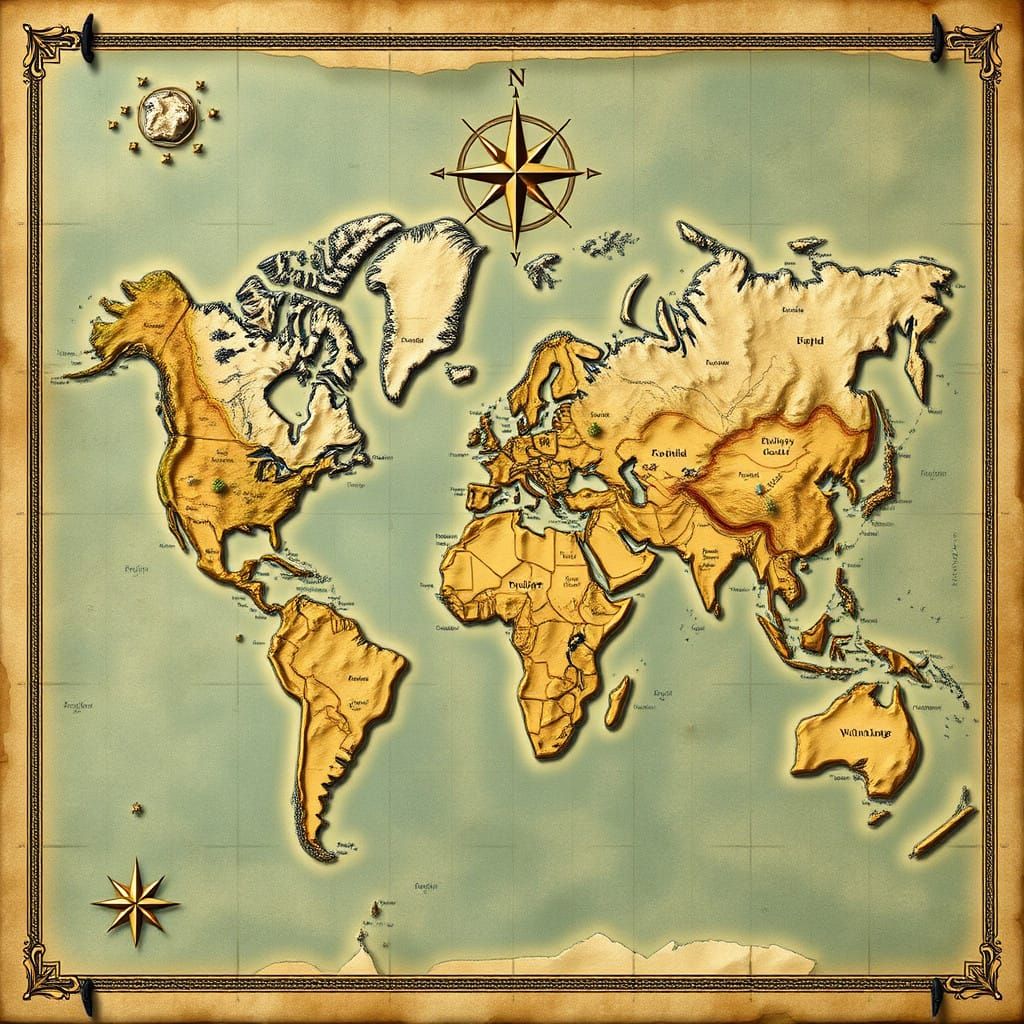 Fantasy World Map with Ethereal Design