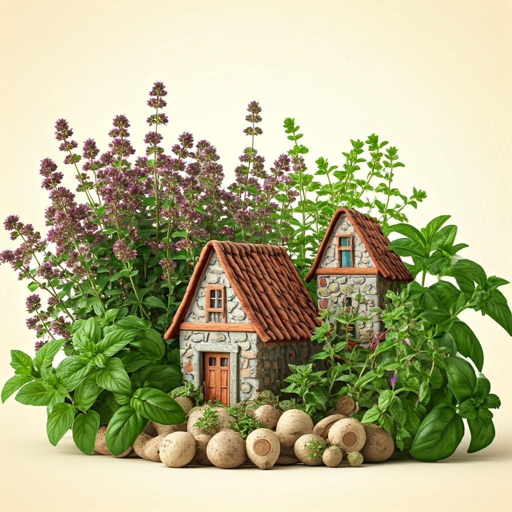 Herb Garden Village in Pastel Plastic