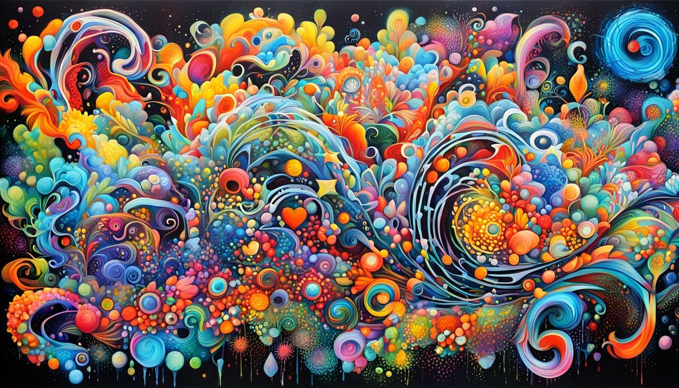 Abstract Graffiti Art of Elemental Flora