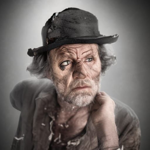 A rough looking derelict man