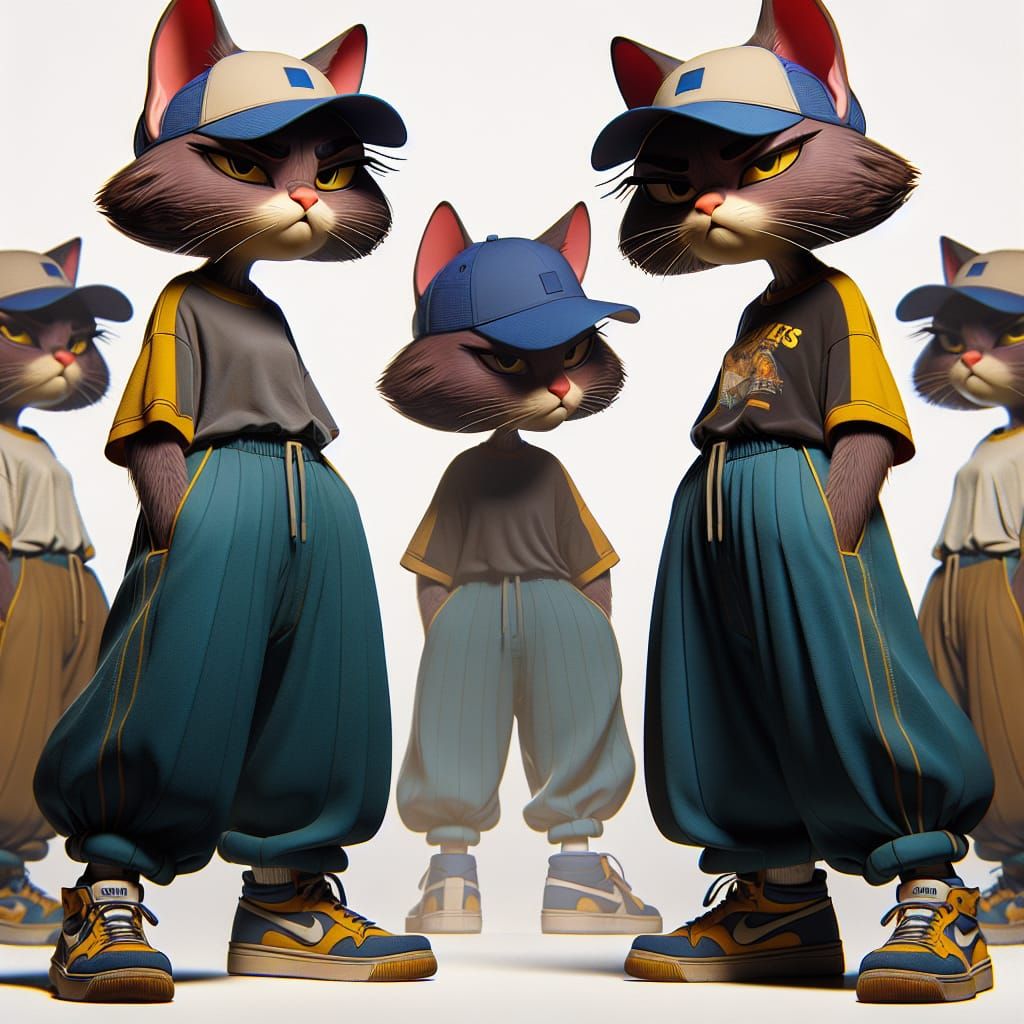 A cartoon image of an attractive feminine short-haired cat c...