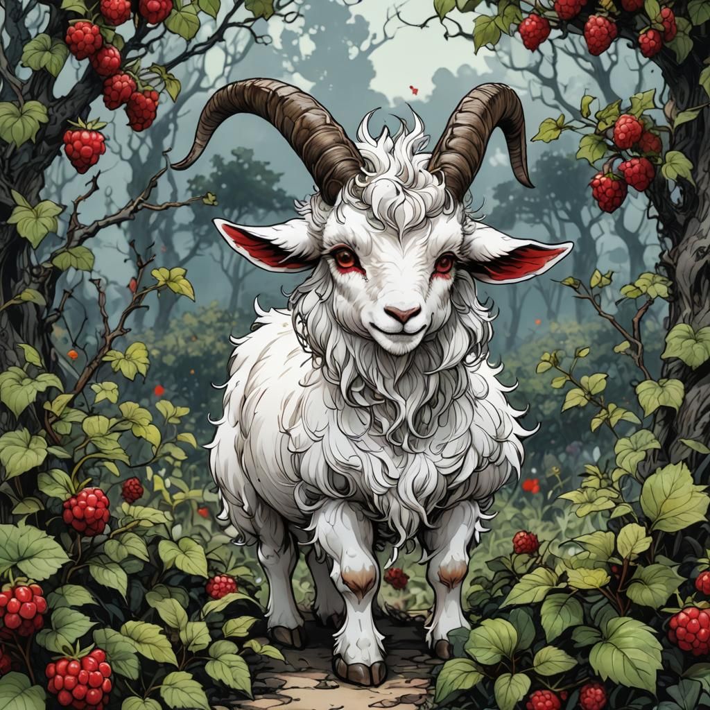 Chibi Satanic Goat in Raspberry Thorns, Anime Manga