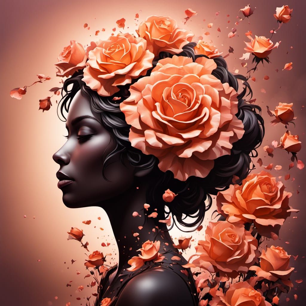 Vibrant Rose Goddess in Hyperdetailed Splendor