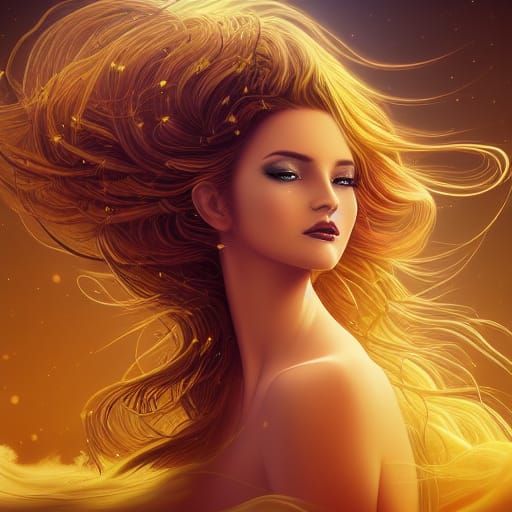 Wind Elemental Desert Princess in Digital Art