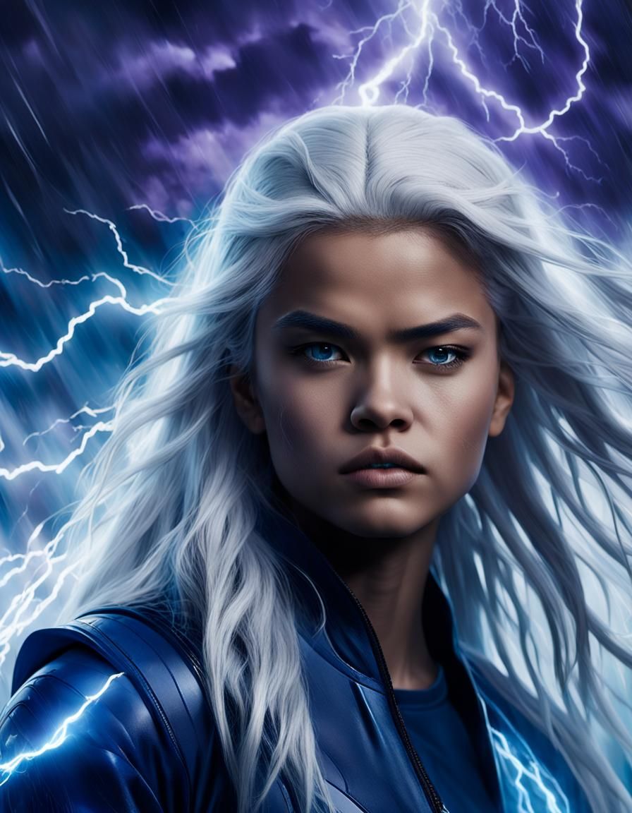 Storm Mutant Portrait in Comic Book Art Style