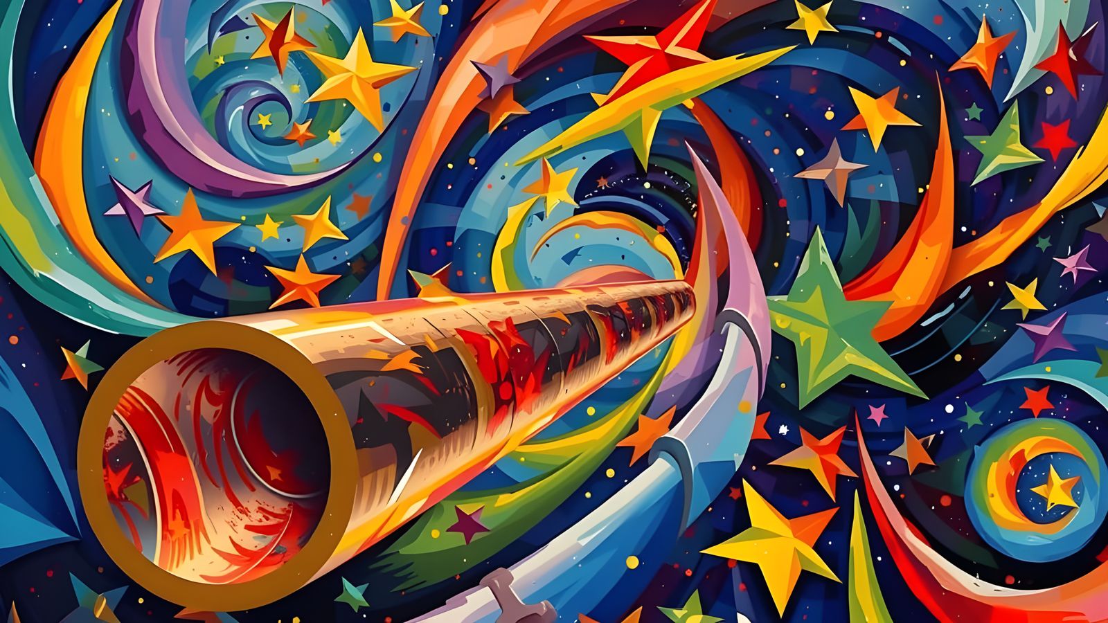 Reflective Cylinder Mirrored in Kandinsky Stars