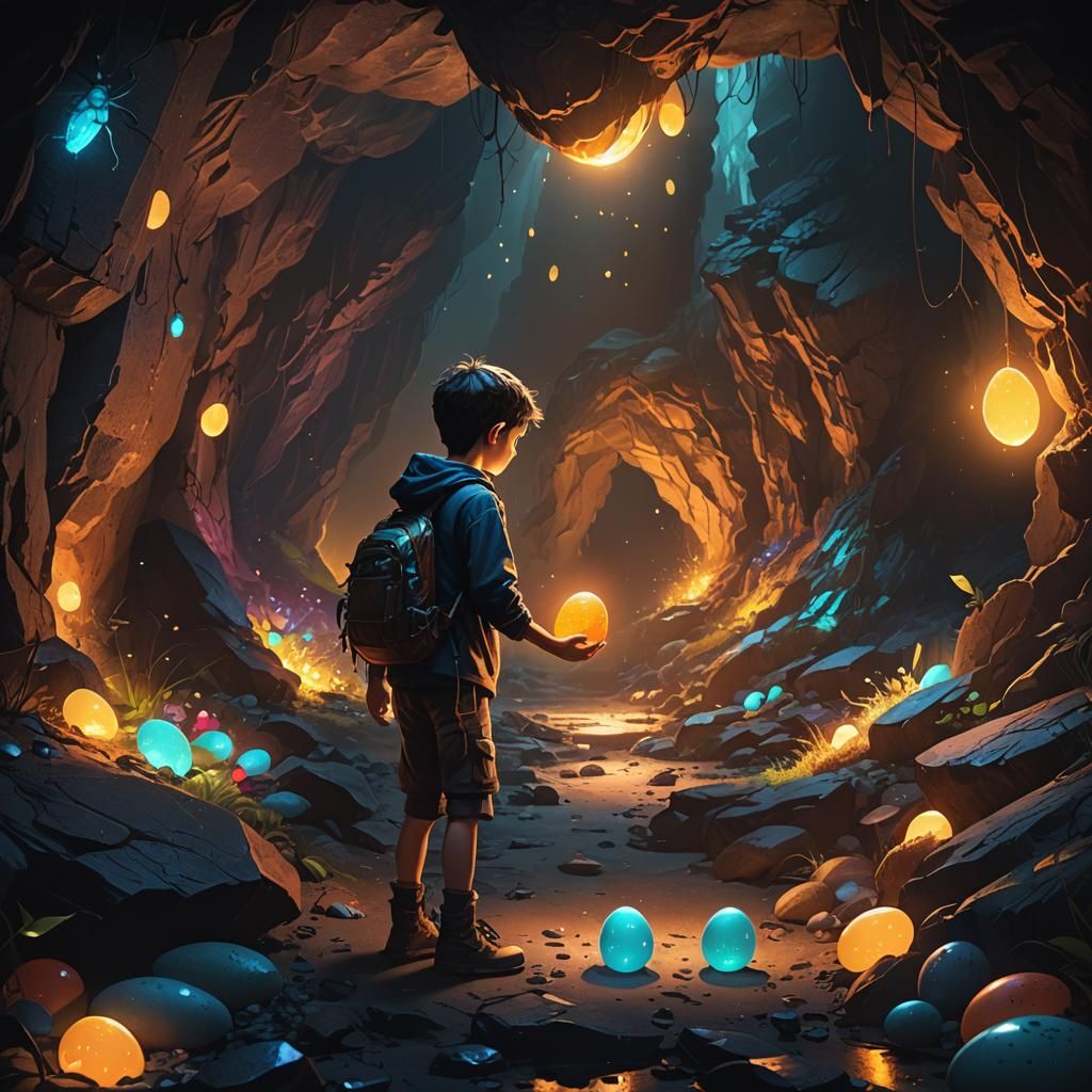 Boy Finds Glowing Egg in Mysterious Cave