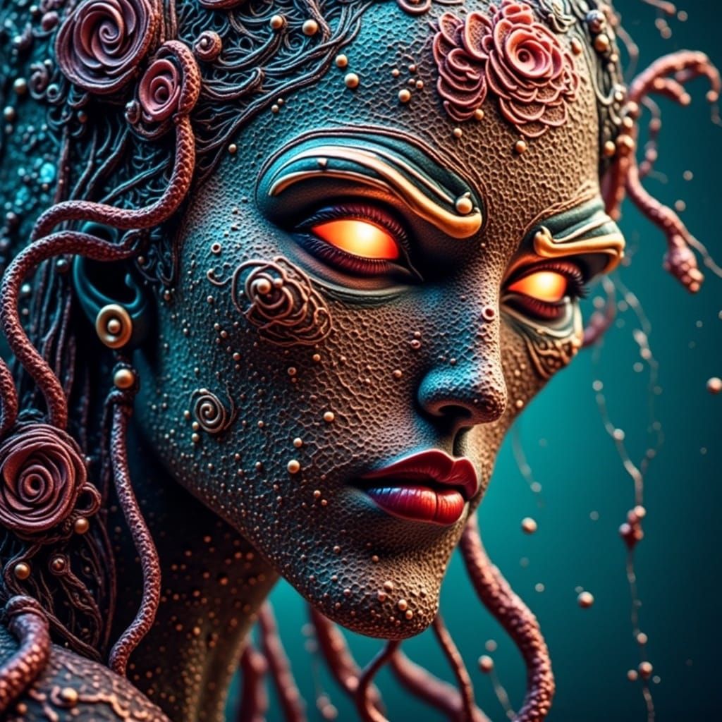 Ethereal Lace Figure in Soft, Grungy Oil Painting Style