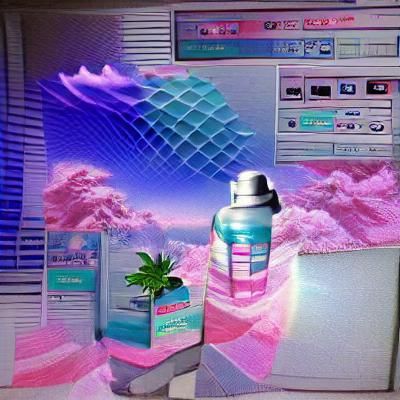 Vaporwave Scene with Retro and Modern Elements
