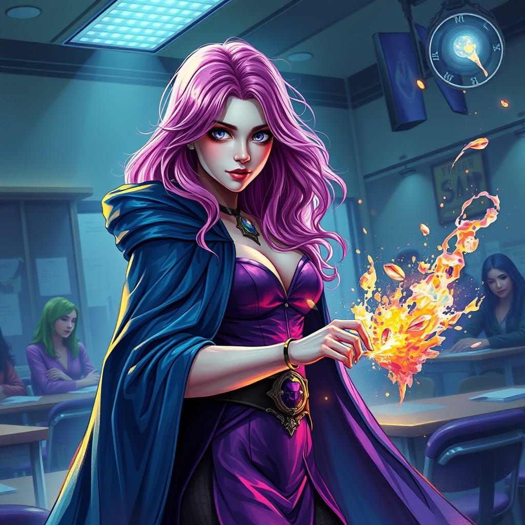 Magical Women in Alcohol Ink Style