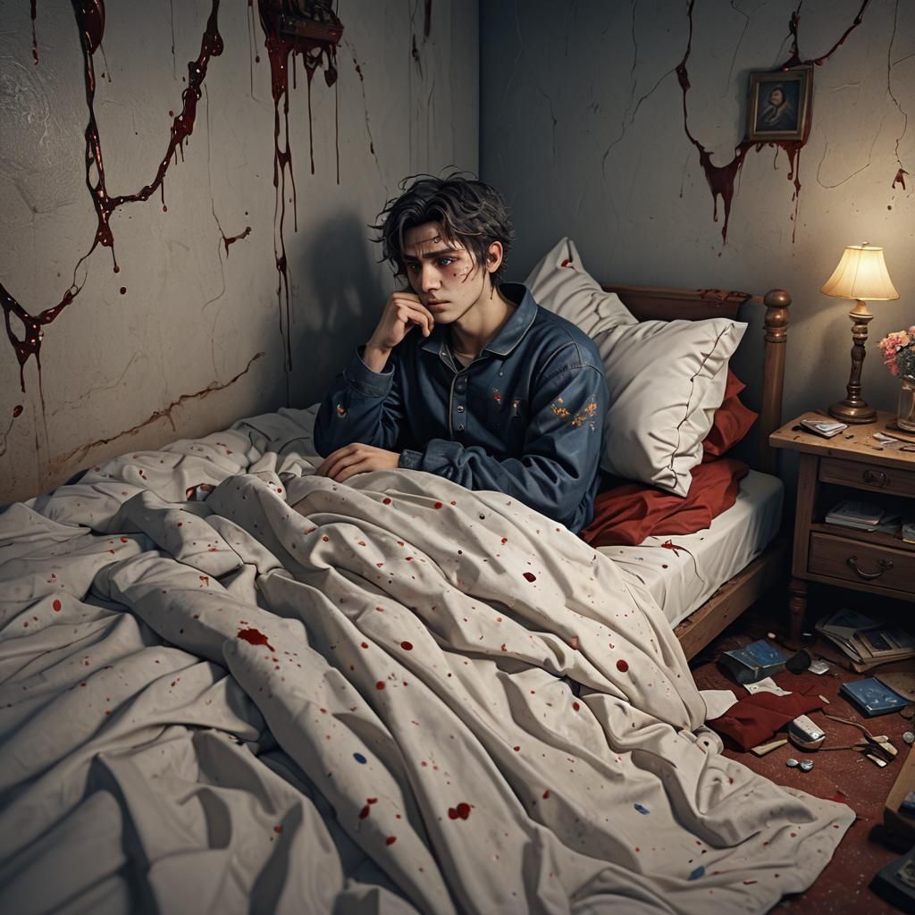 Melancholy Figure Generating AI Images: Detailed Matte Paint...