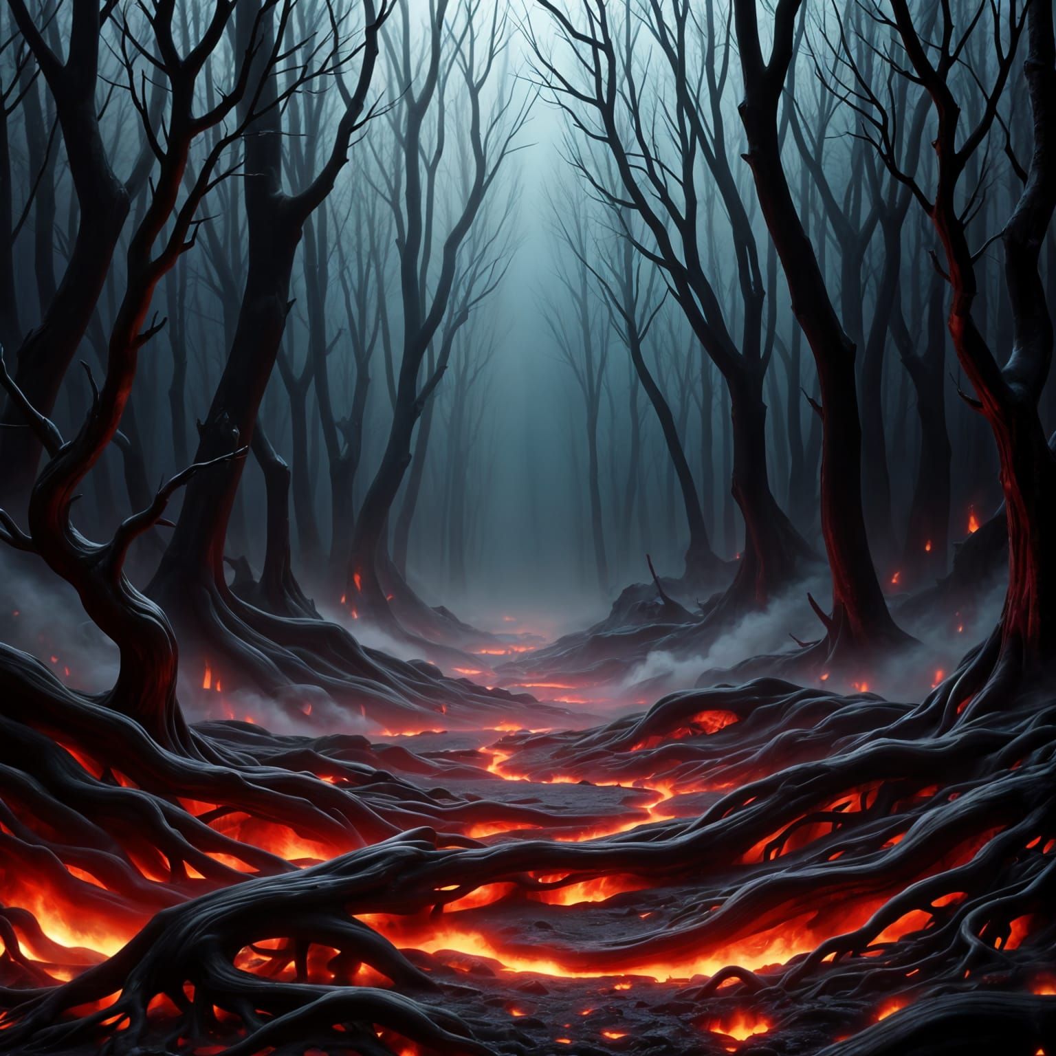 Surreal Post-apocalyptic Nightmare in Molten Lava Style