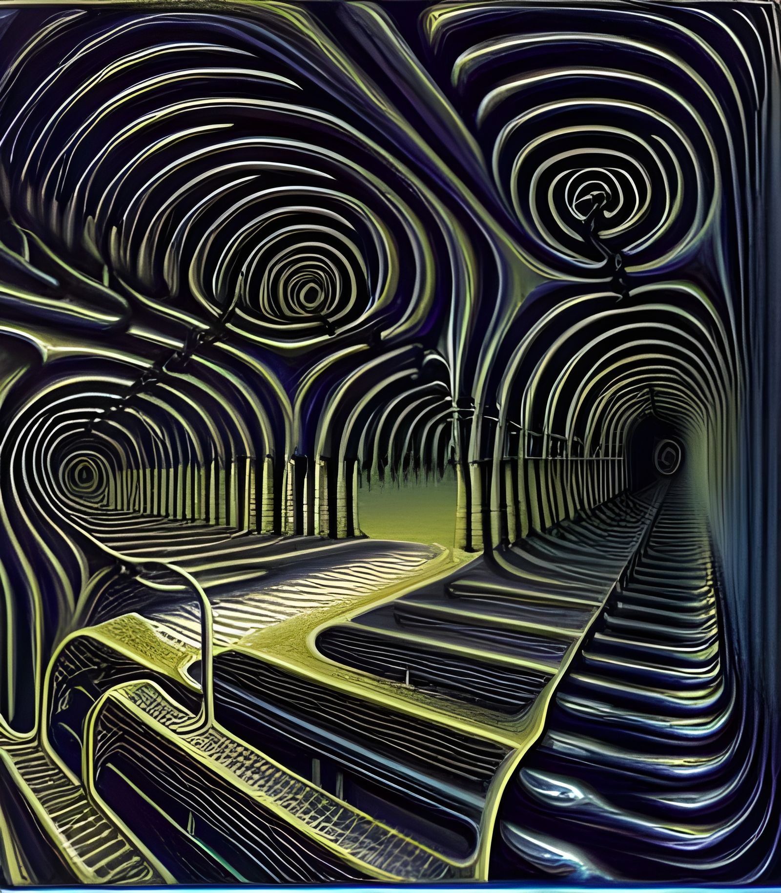 Metallic Fractal Iridescence in Surreal Style