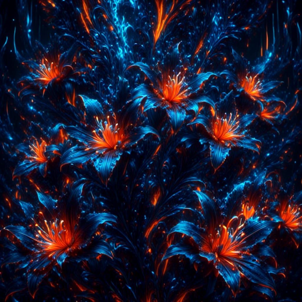 Gothic Neon Lilies with Sparkling Sword