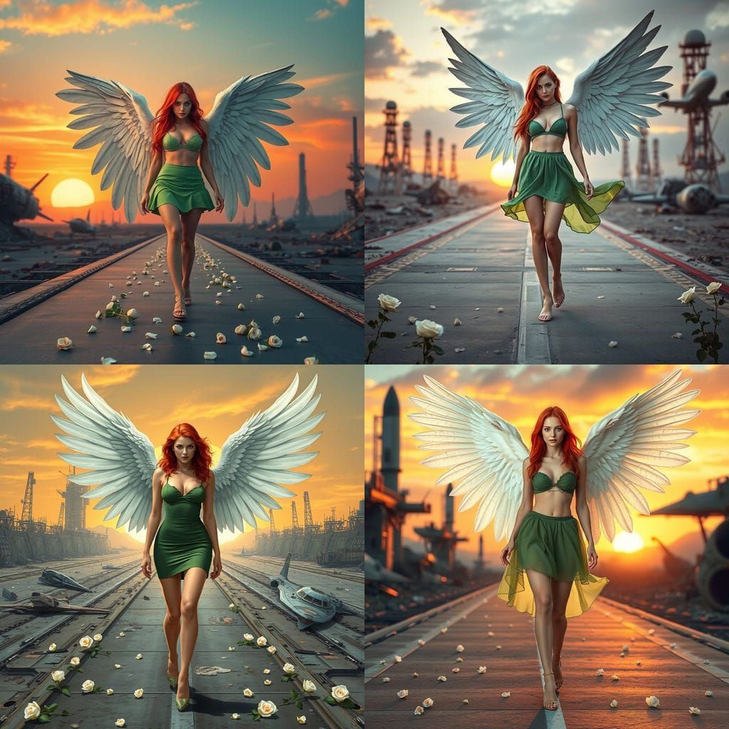 Angel Goddess Struts Spaceport Runway in Vibrant Attire