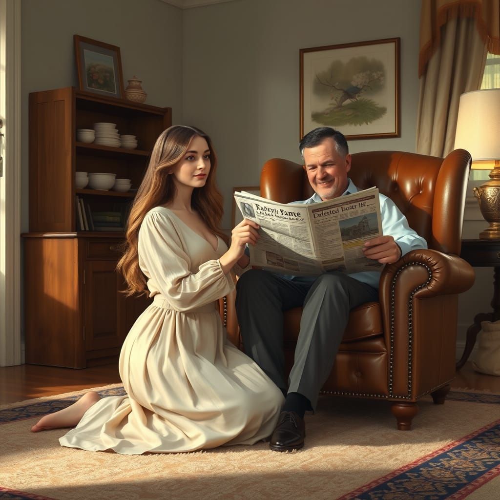 Domestic Intimacy in Warm Golden Light