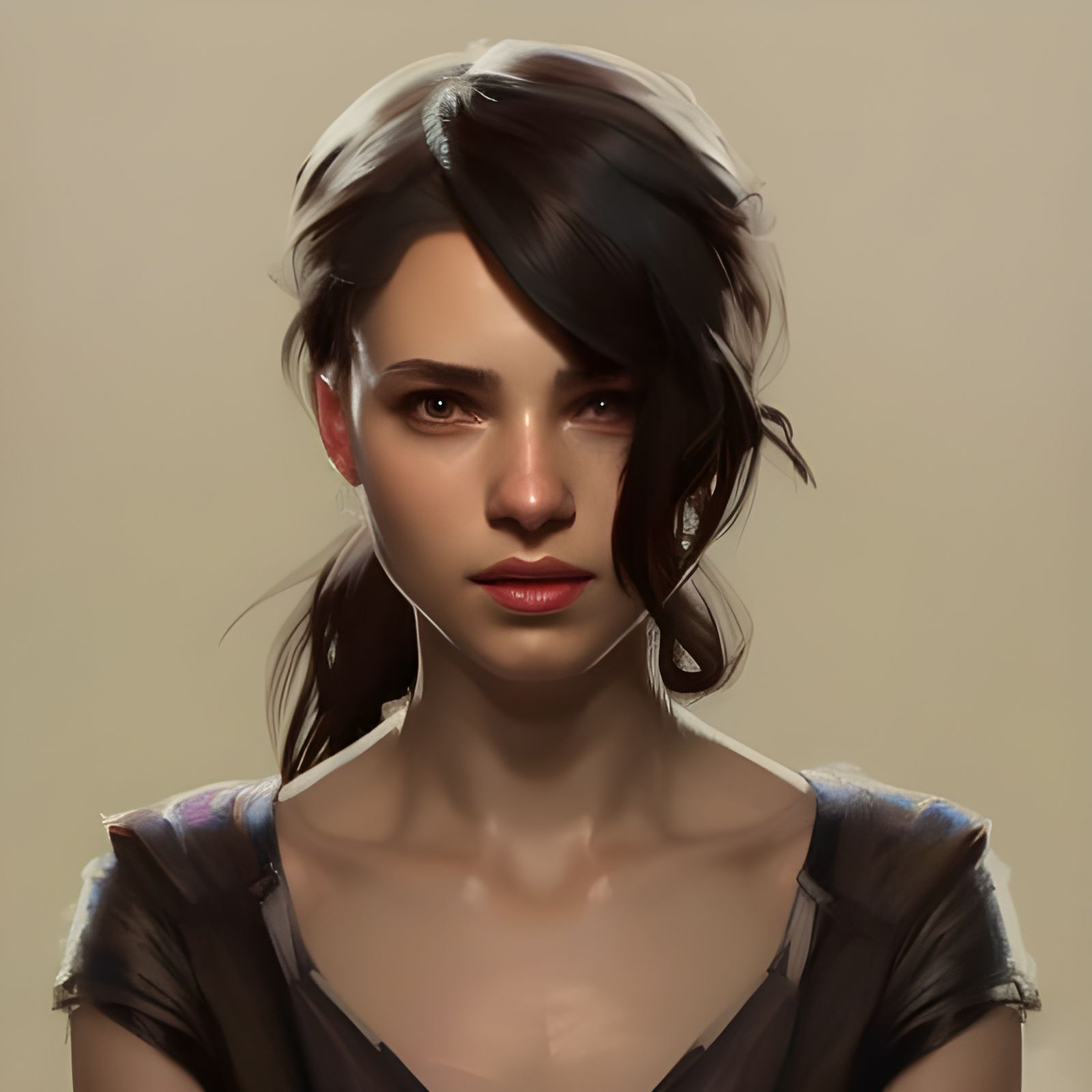 Detailed Portrait of Myra in Art Nouveau Style