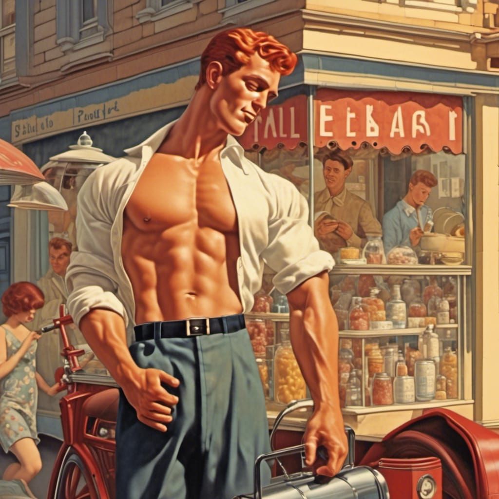 Retro 1950s Milkman with Rugged Charm