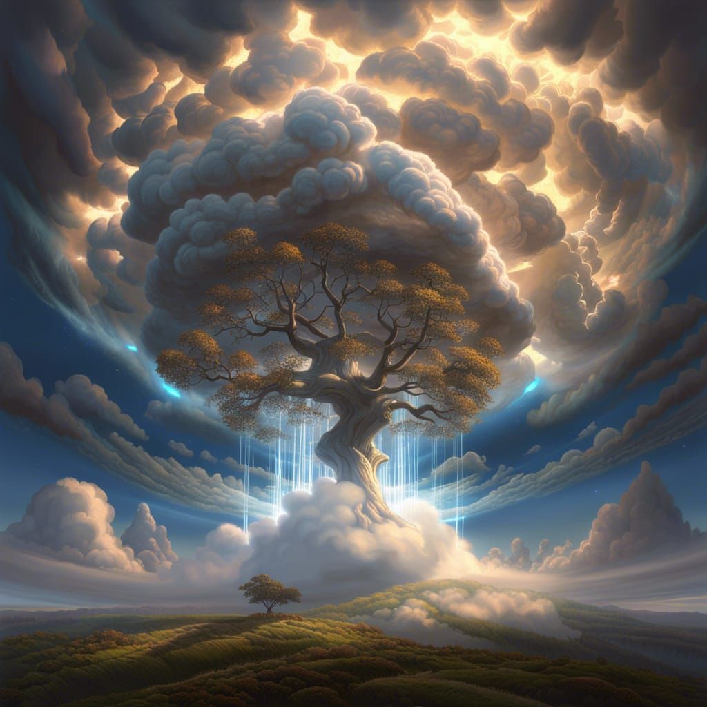 Epic Cloud Tree in UHD Photographic Render