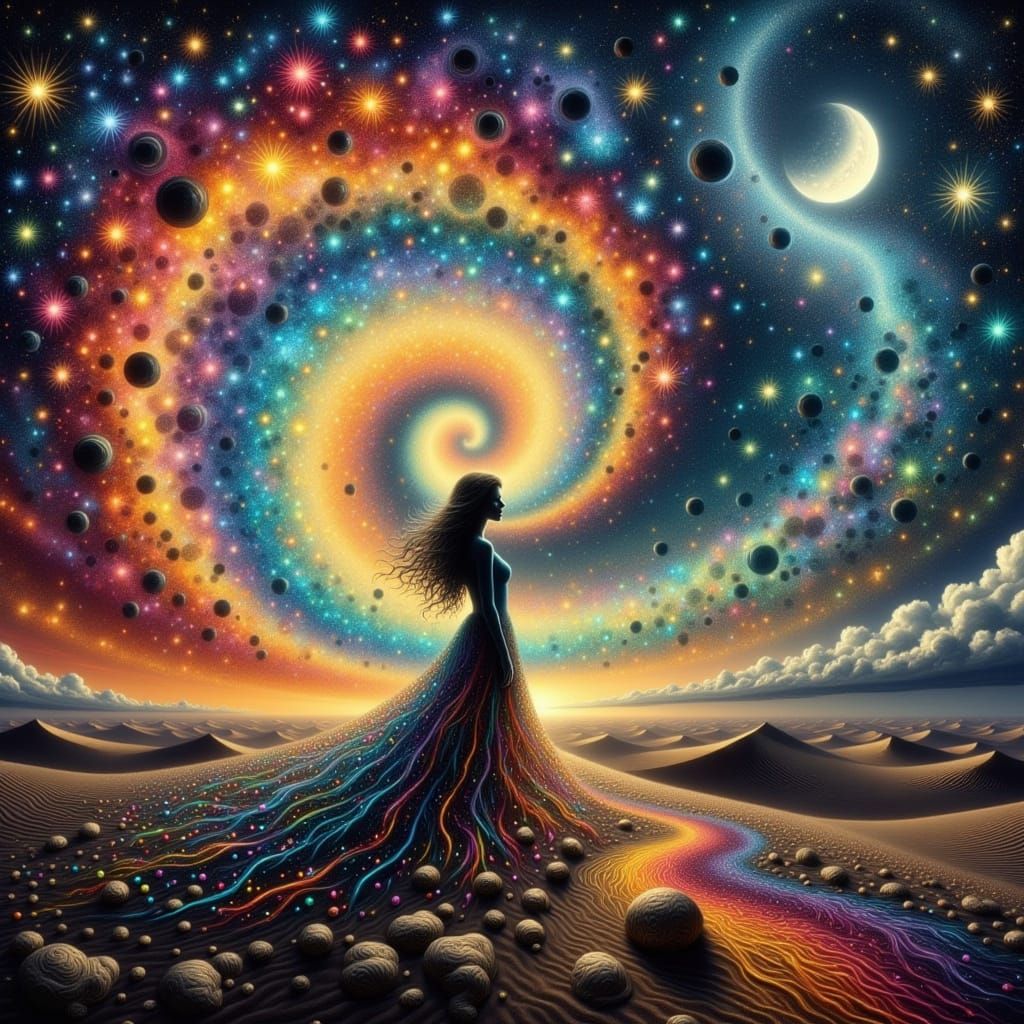 Ethereal Silhouette in Desert Landscape