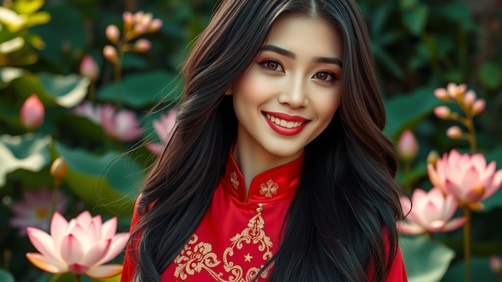 Portrait of a Vietnamese Woman in Áo Dài