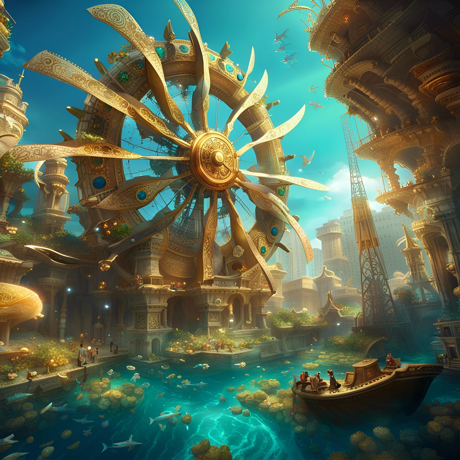 Atlantis Windmill Adorned with Gold and Jewels
