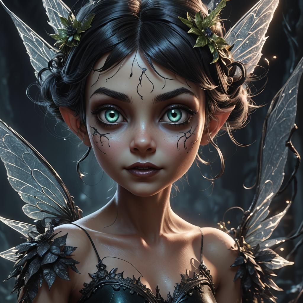 Malevolent Fairy Revealed in Dark Digital Portrait