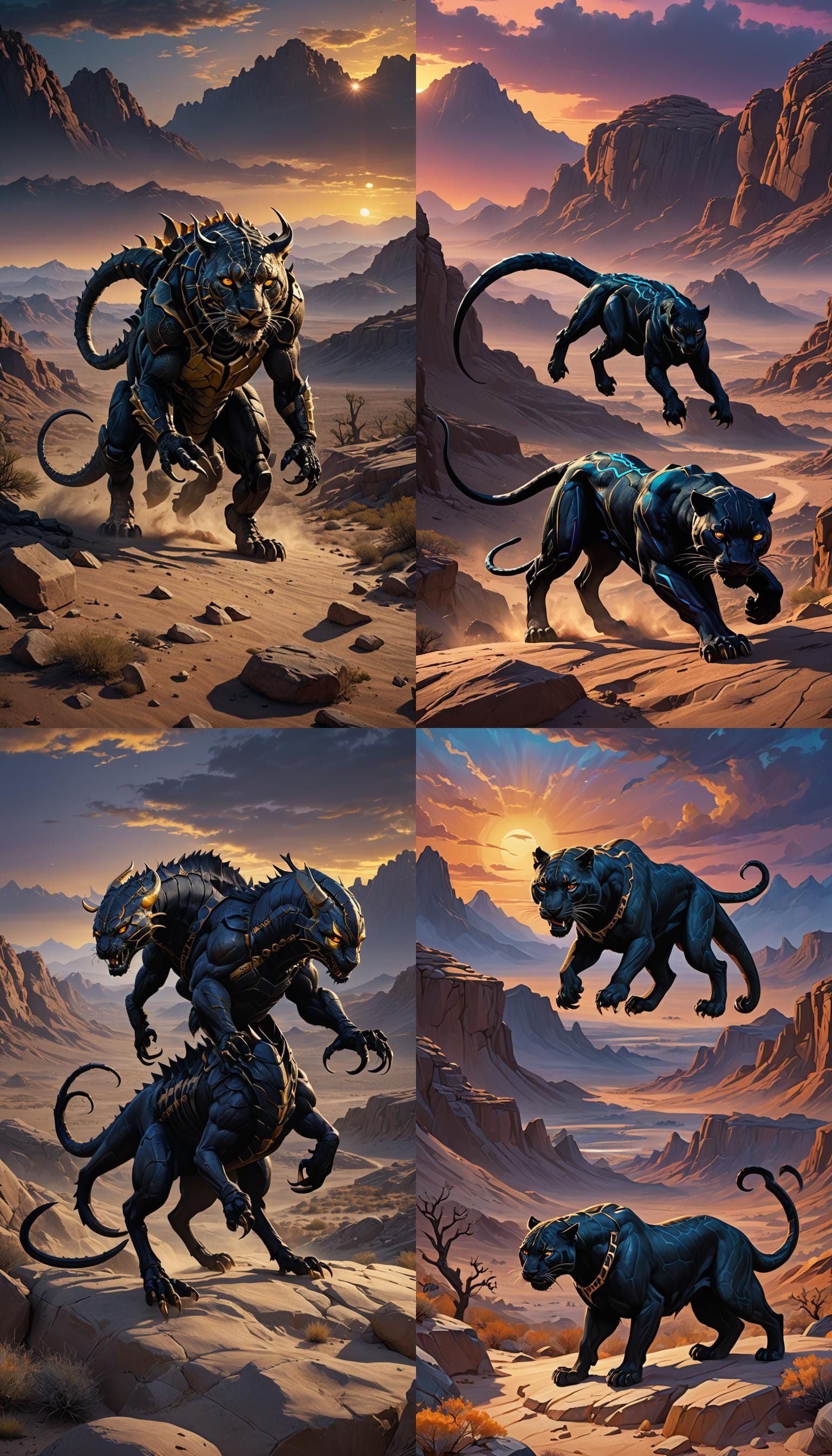 Panther Scorpion Hybrid in Detailed Matte Painting