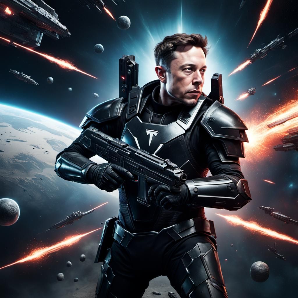 Elon Musk in High Tech Space Armor