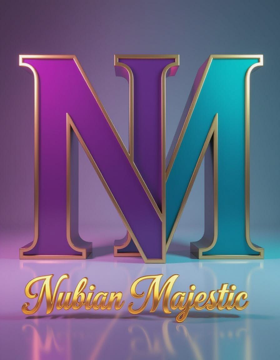 Vibrant Intertwined 3D Letters in Hyperrealistic Style