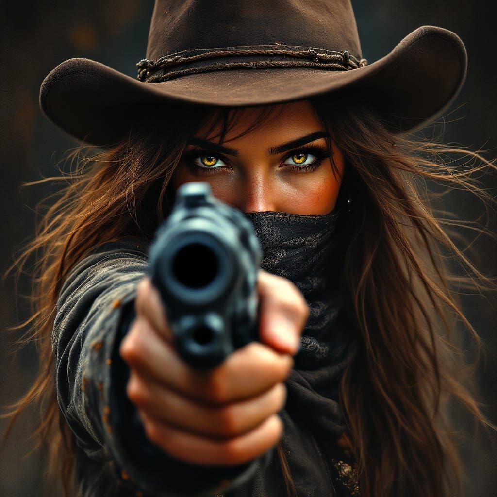 Gritty Dark Western Gunslinger in Renaissance-Inspired Epic