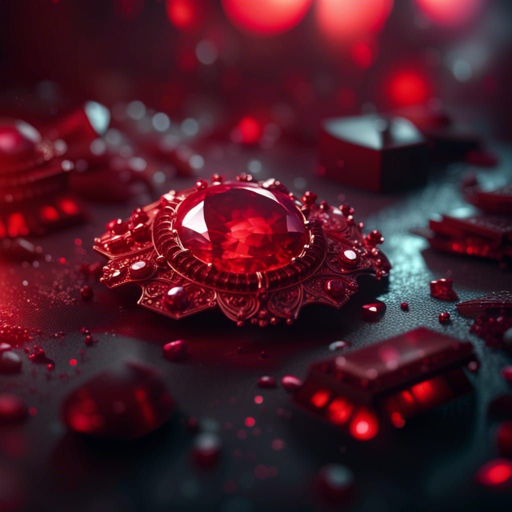 Brilliant Red Ruby with Dynamic Lighting