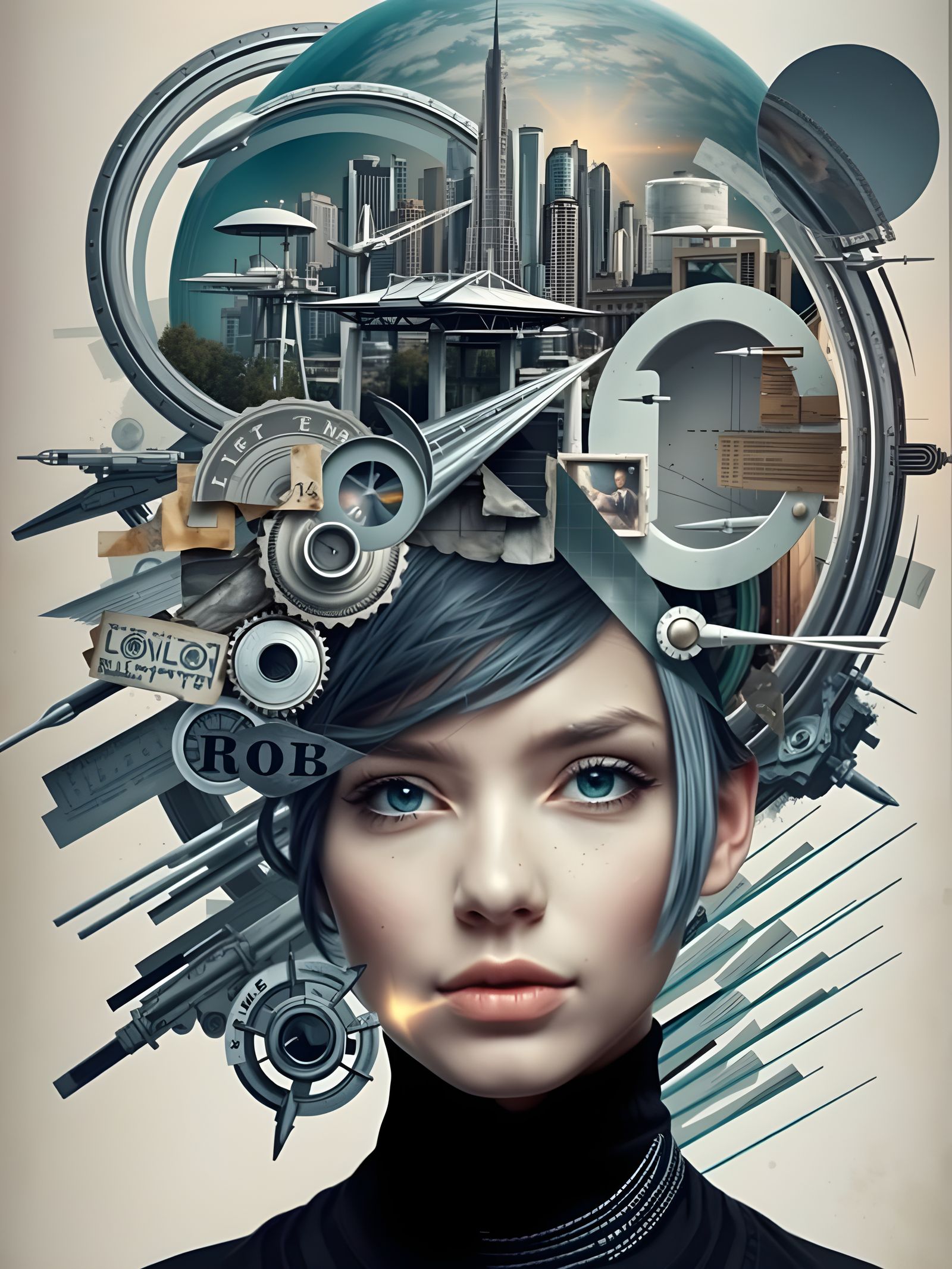 Vibrant Star Collage in Soft Summer Sky Aesthetic