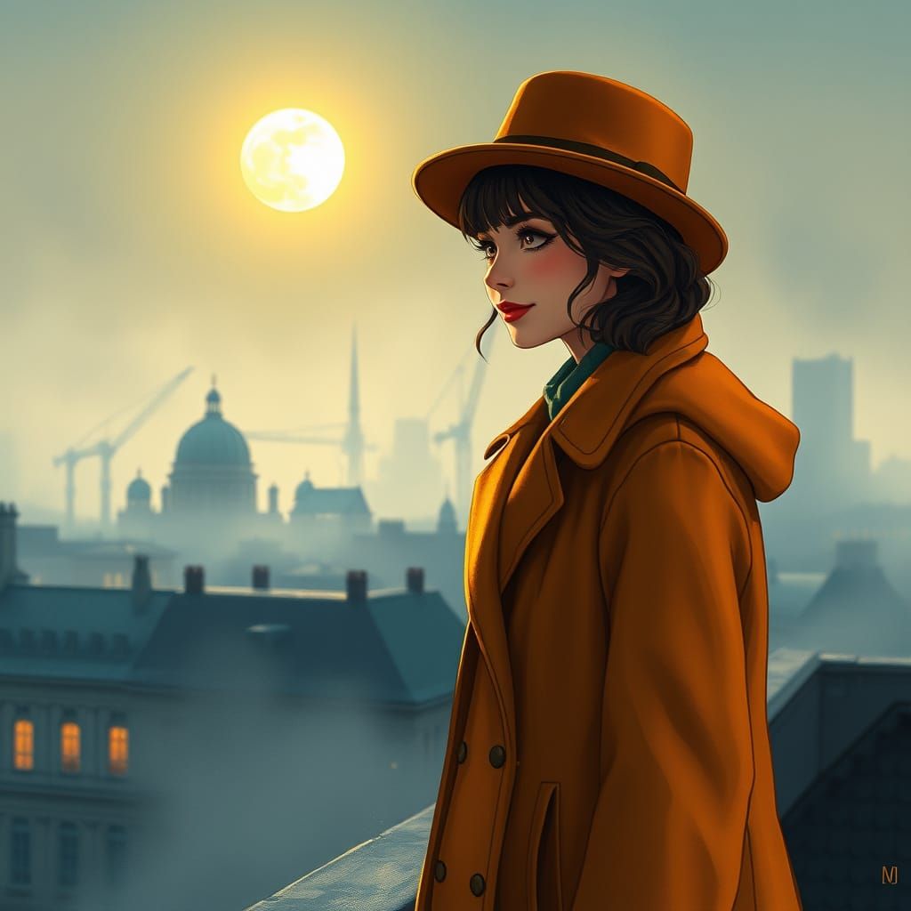 Ethereal Berlin Rooftop Scene in 8k Concept Art Style