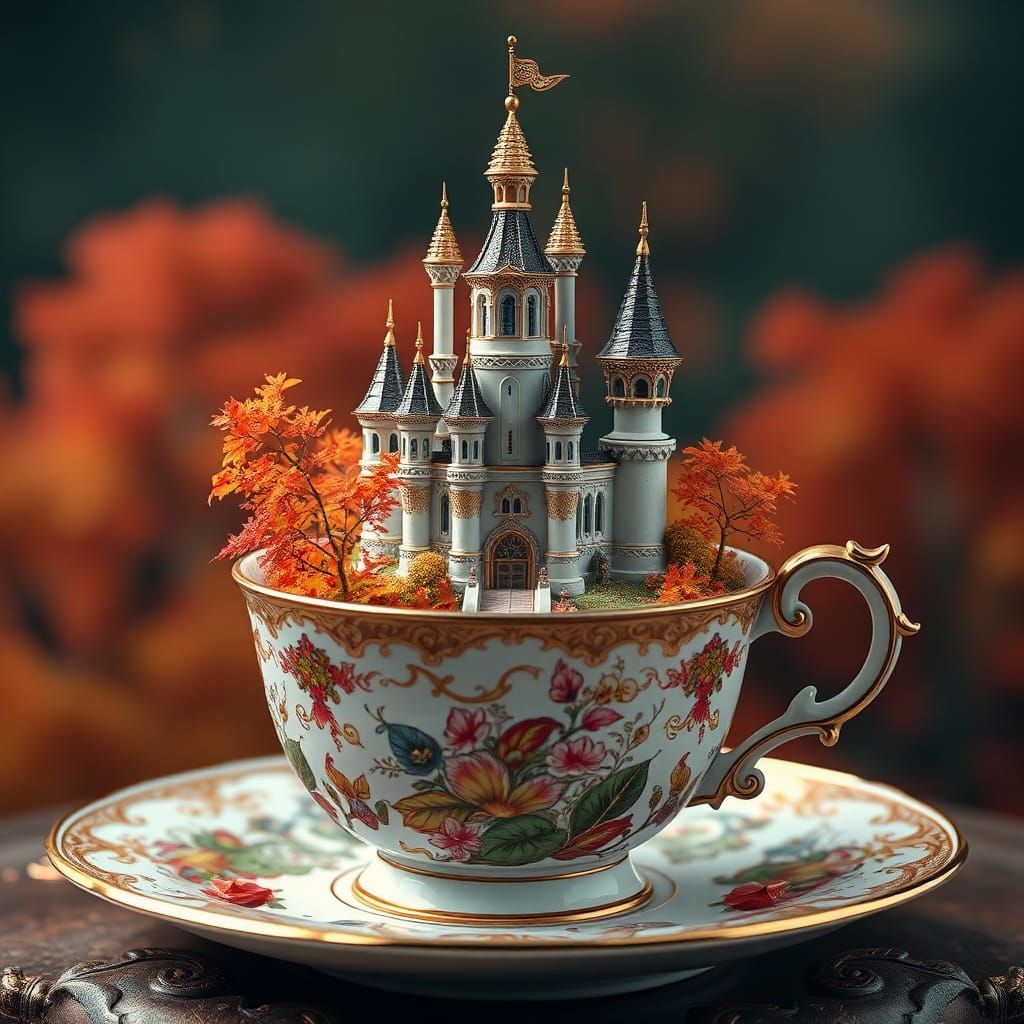 Magical Castle Emerges from Antique Cup