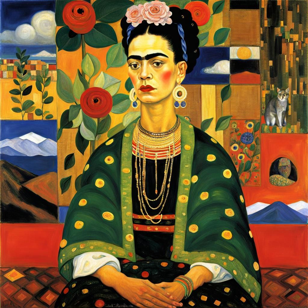 Contemplative Woman: A Surreal Fusion Portrait