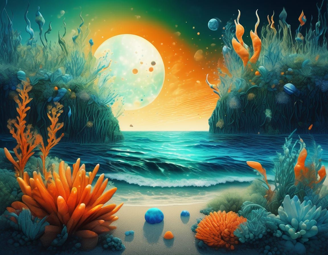 Dreamlike Encounter on an Ethereal Beach