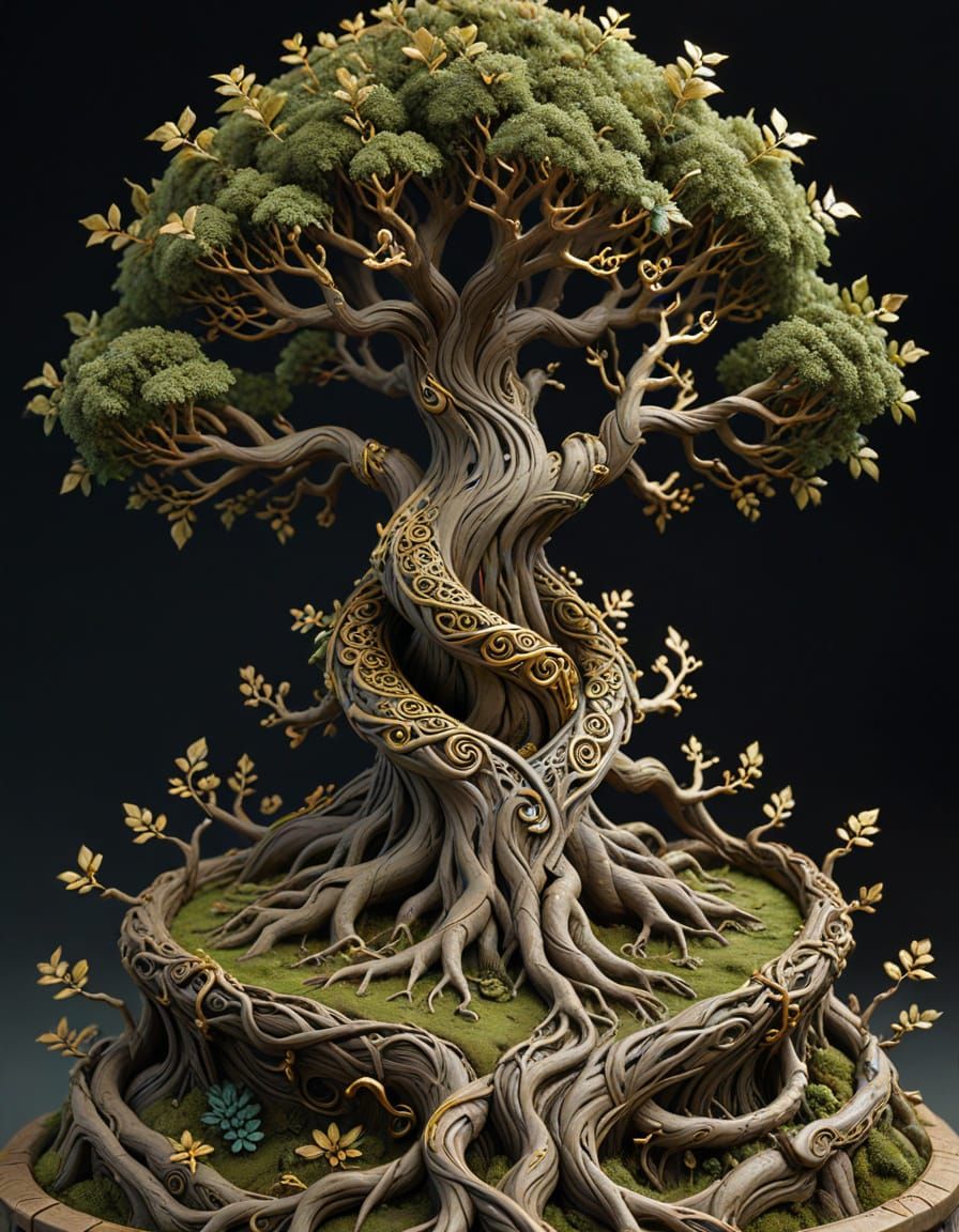Yggdrasil Clay Model: Norse Mythology in 3D