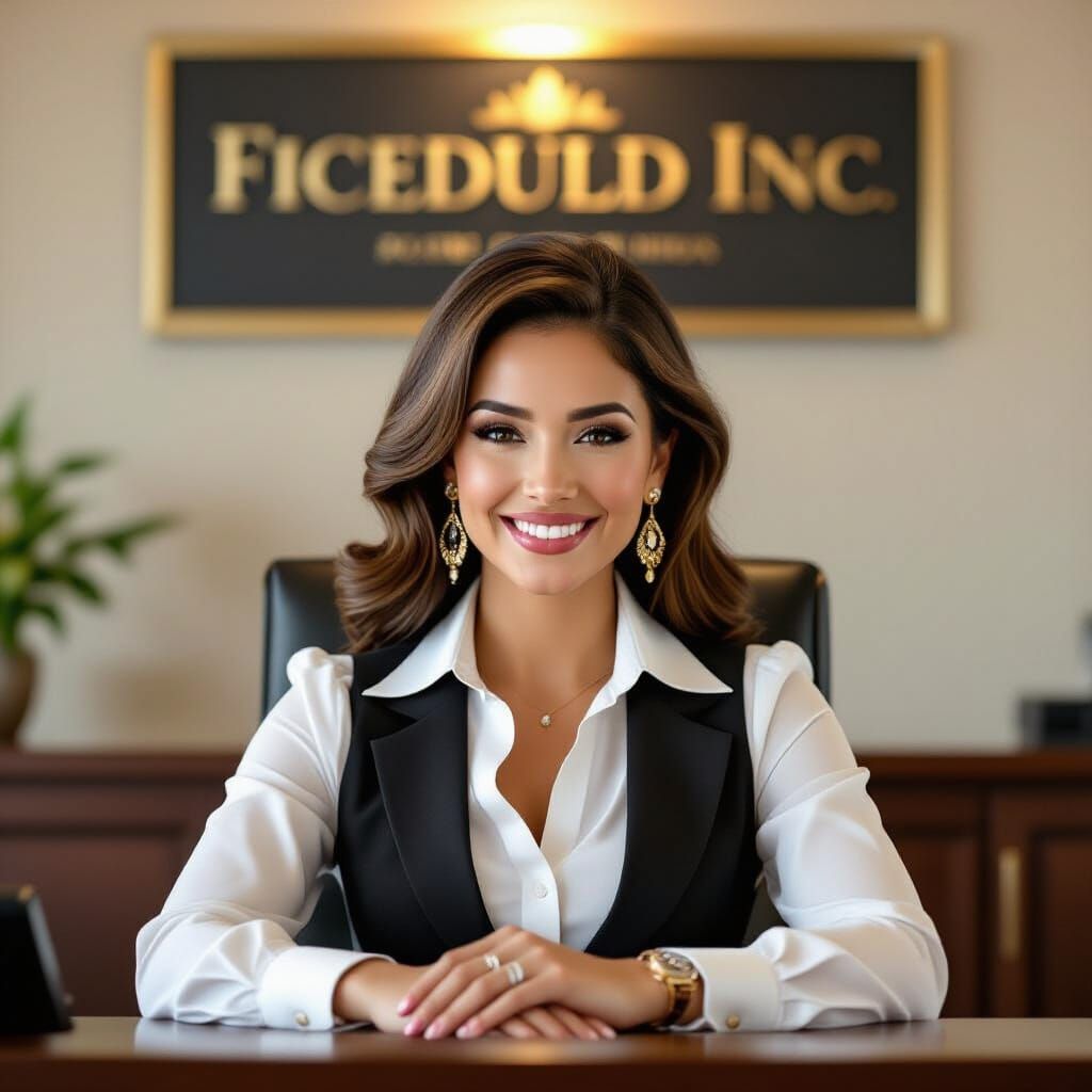 Elegant Secretary at Ficeduld Inc Reception Desk