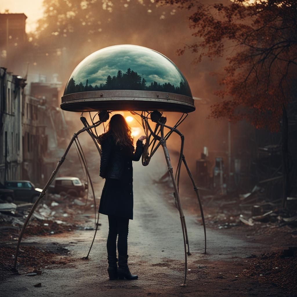 Post-Apocalyptic City Double Exposure Art