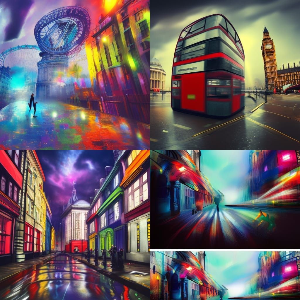 Hyperrealistic London in Splash Art Style